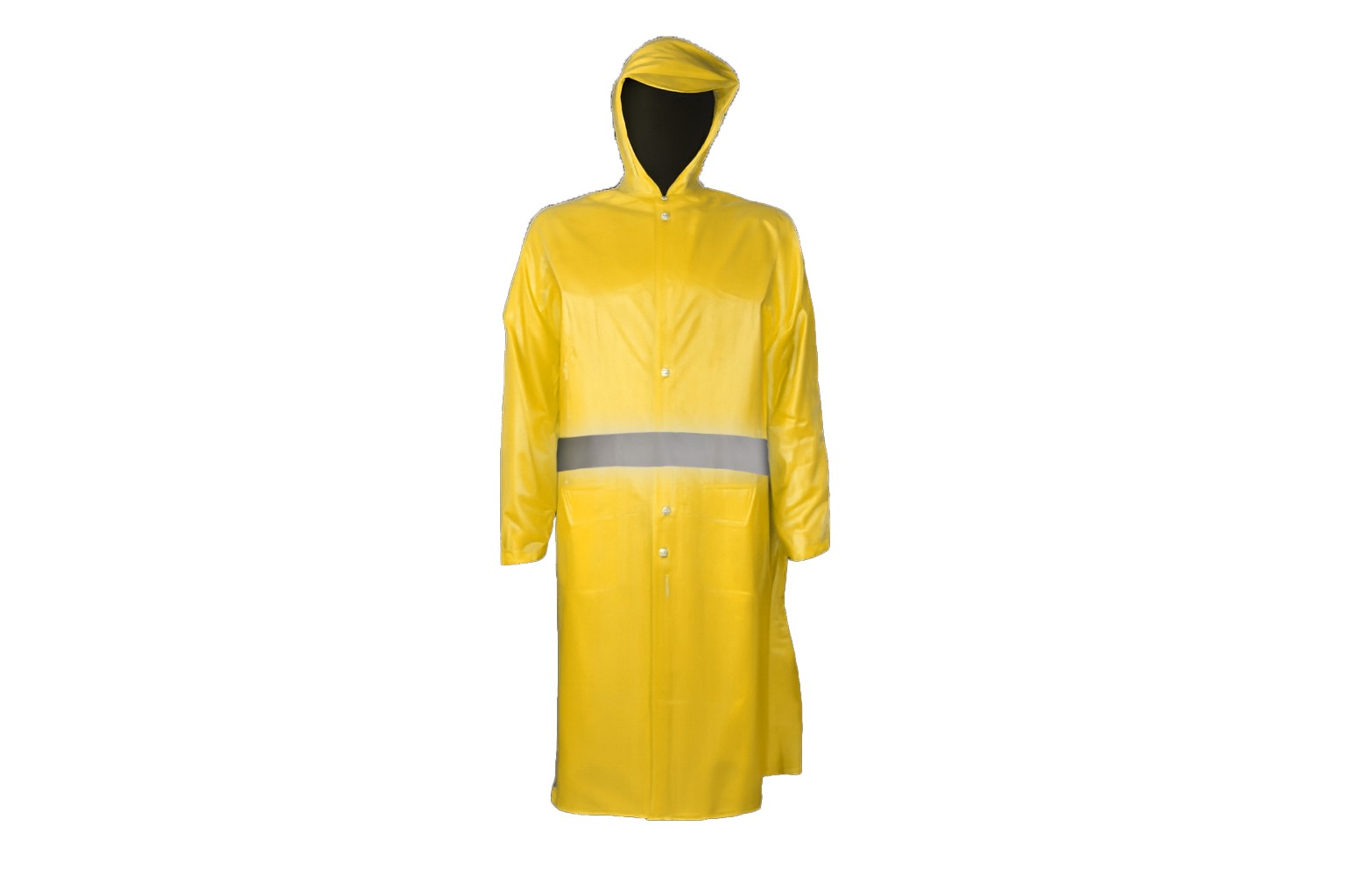 PVC Rubberised Rain Coat With Reflective Tape